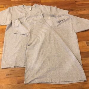 NWOT 2 American Apparel gray v-neck t-shirts
